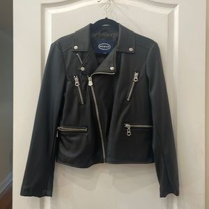 Scoop Faux Leather Black Moro Jacket